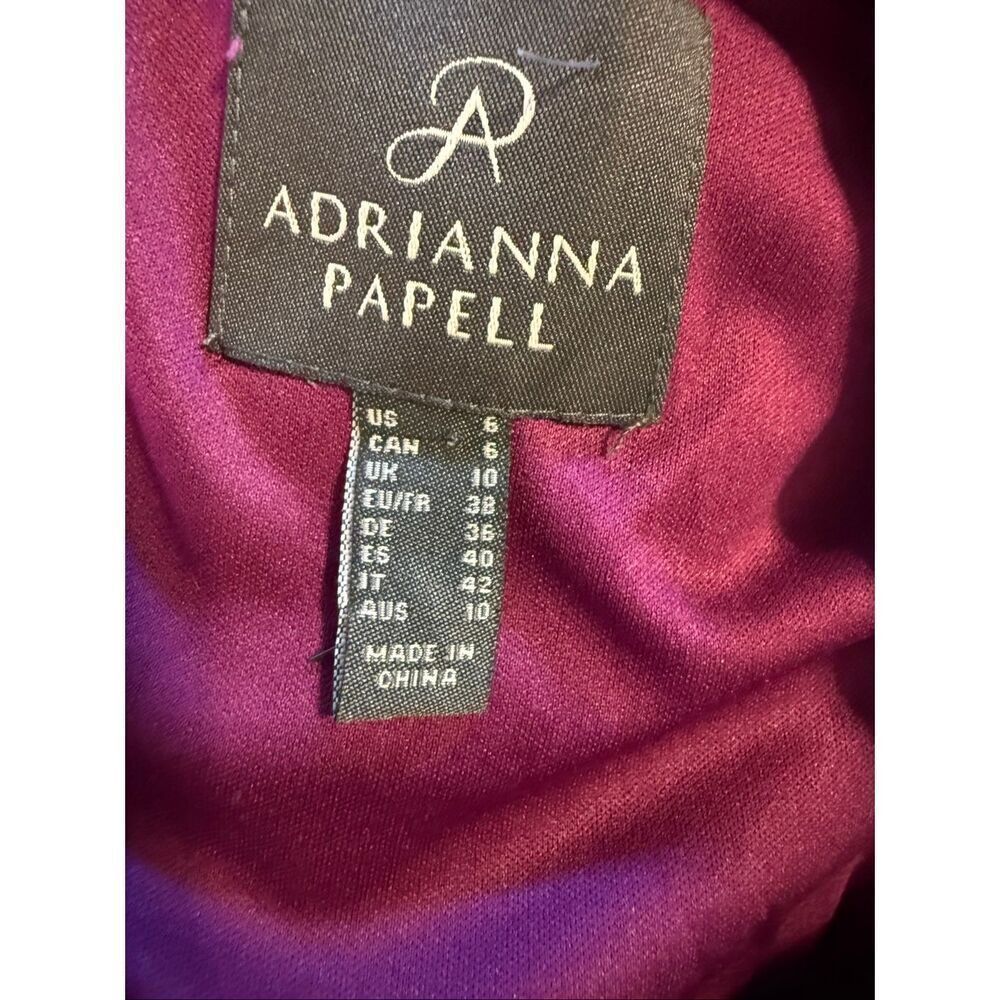 Adrianna Papell Size 6 Off Shoulder Trumpet Formal Gown Fuchsia Purple Pink NWT - Picture 12 of 16